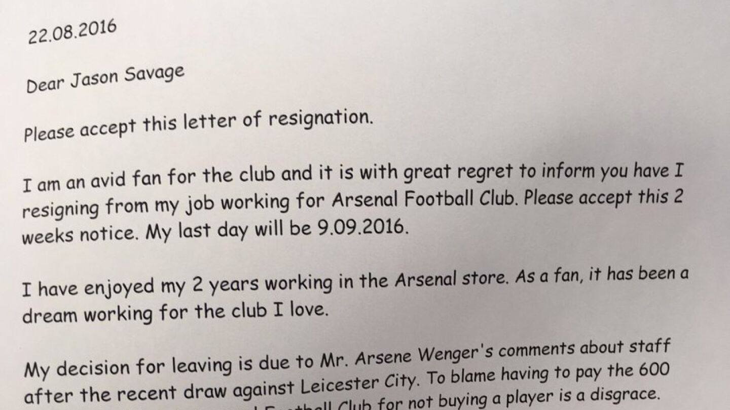 Dimite para que Wenger pueda fichar