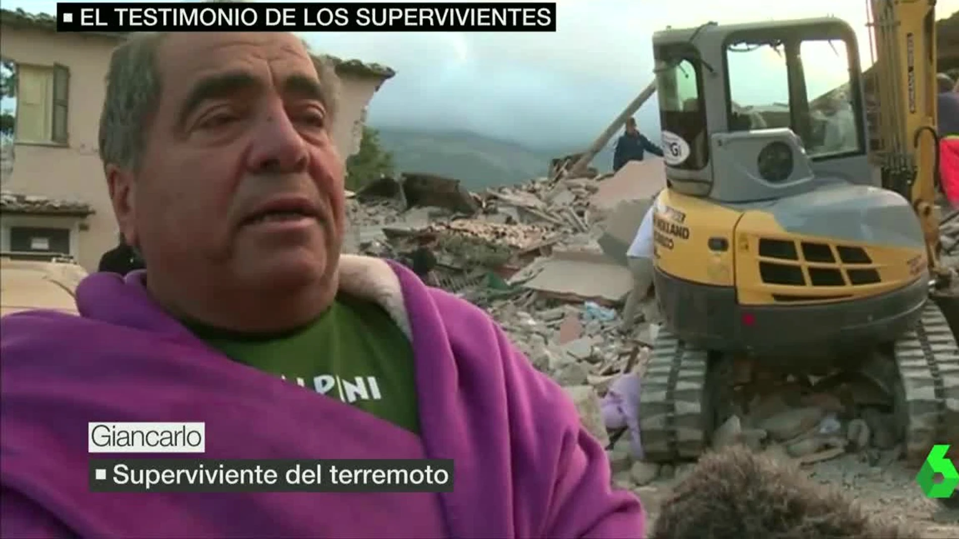 Giancarlo, superviviente del terremoto en Italia