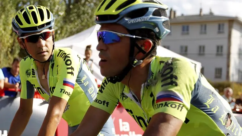 Alberto Contador, a su paso por meta en la etapa de la Vuelta a España