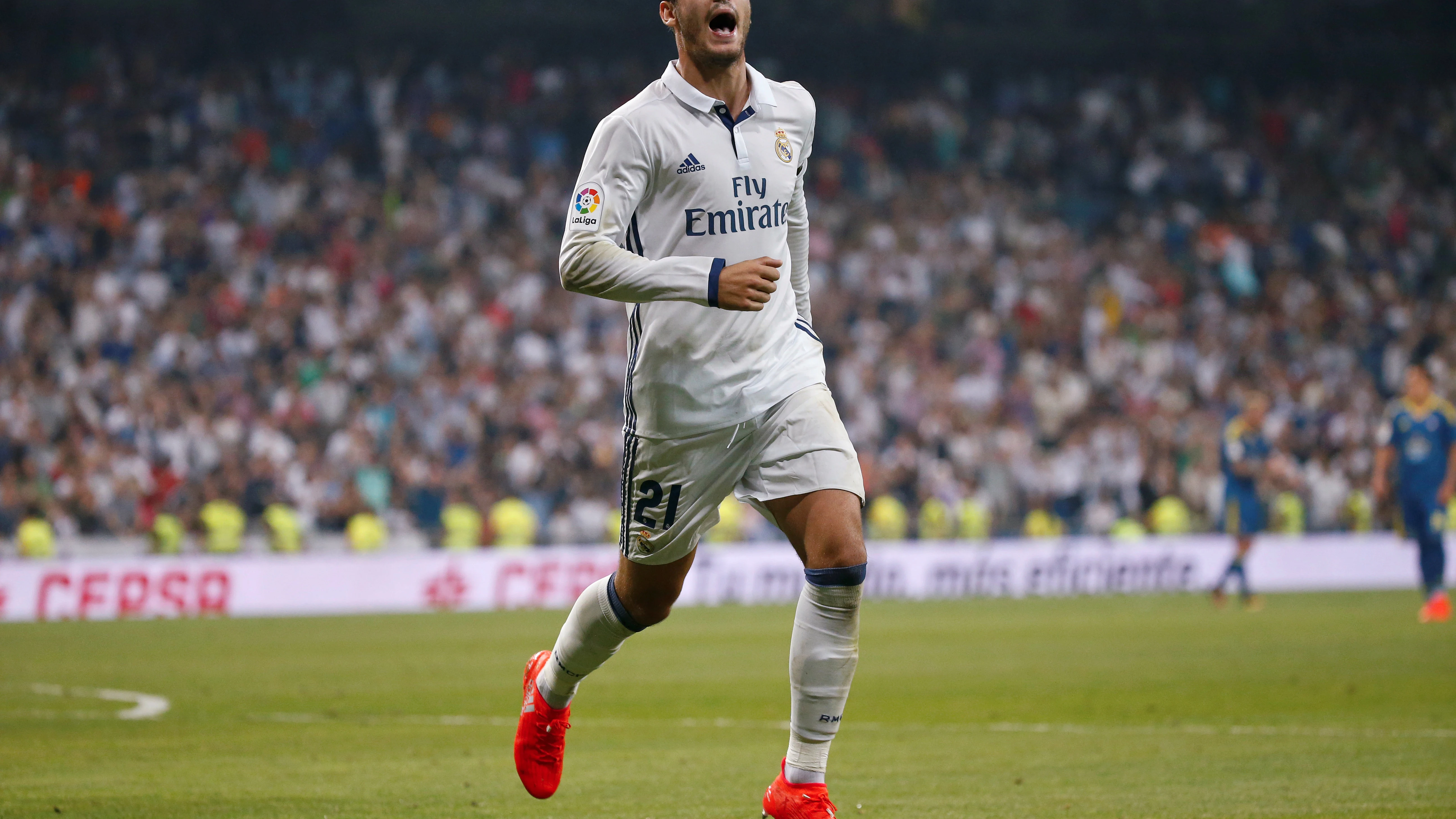 Álvaro Morata celebra su gol con el Real Madrid Álvaro Morata celebra su gol con el Real Madrid