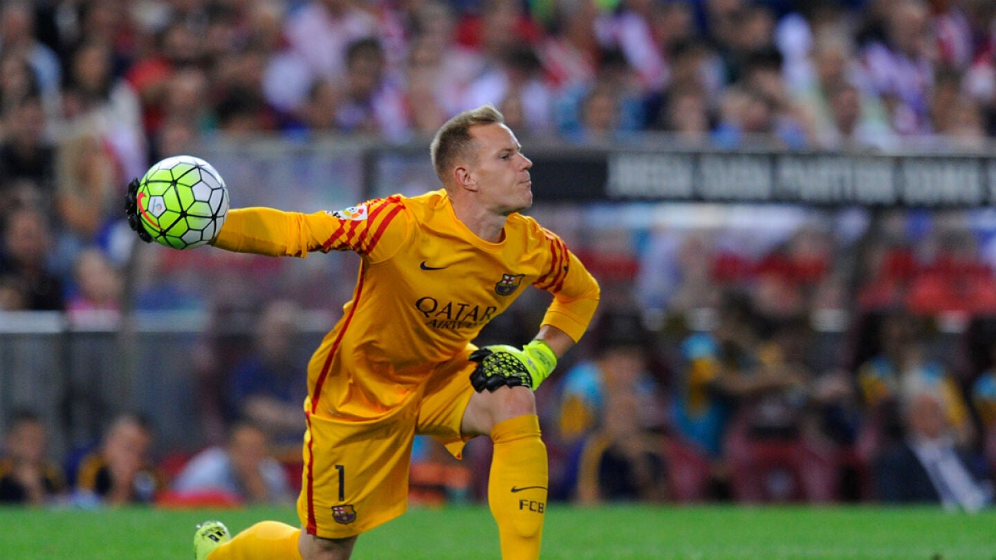 Ter Stegen, en un partido con el Bar&ccedil;a
