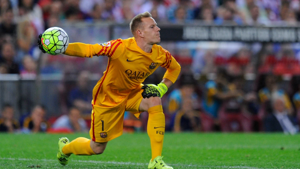 Ter Stegen, en un partido con el Bar&ccedil;a