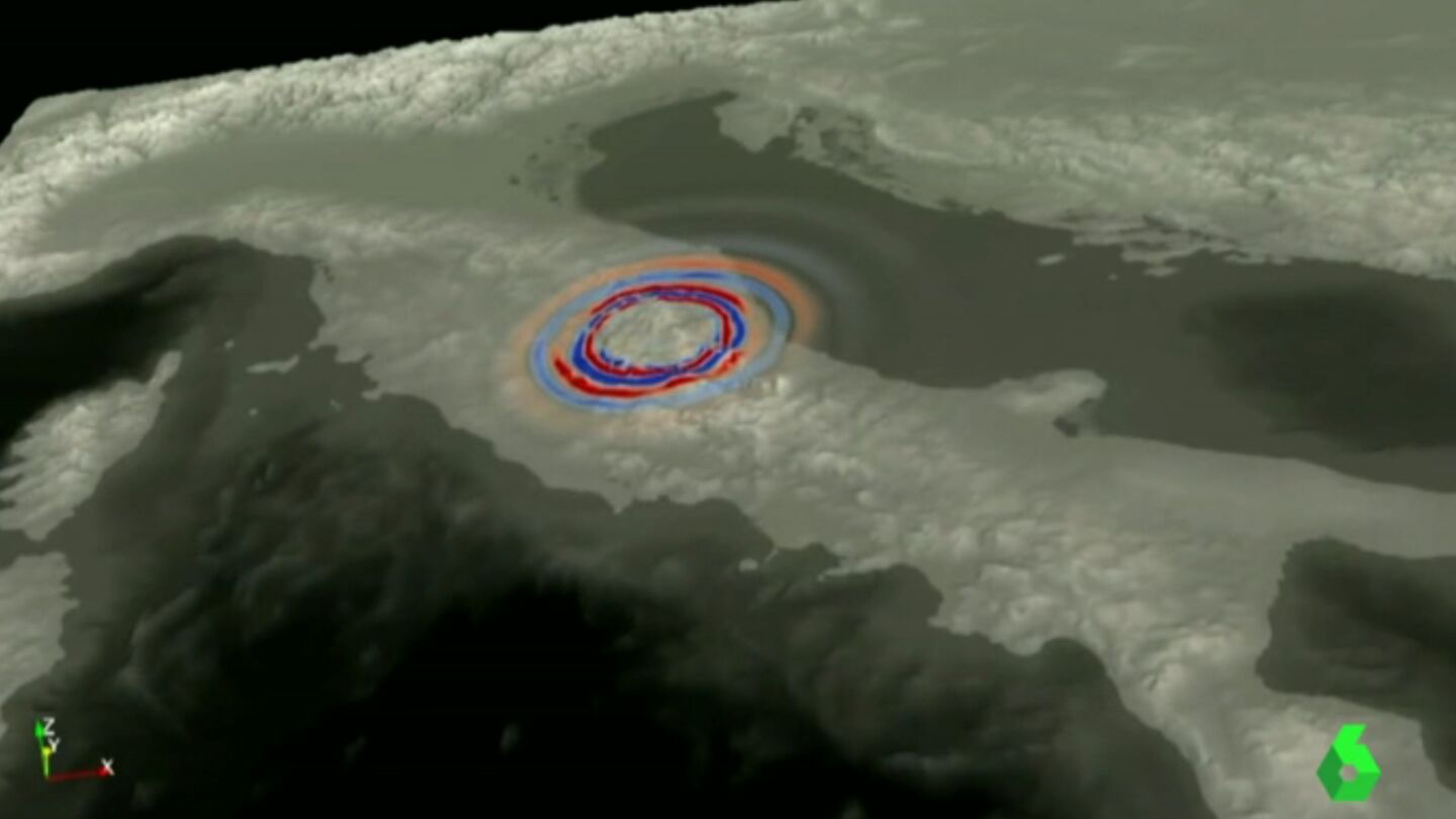 Imagen en 3D del terremoto en Italia