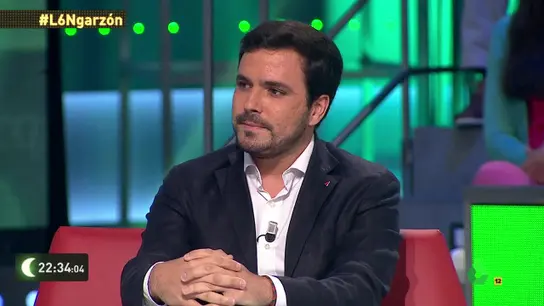 Alberto Garzón durante la entrevista en laSextaNoche Alberto Garzón durante la entrevista en laSextaNoche