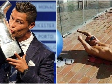 Xavi Torres se compara con el trofeo a Mejor Jugador de la UEFA Xavi Torres se compara con el trofeo a Mejor Jugador de la UEFA