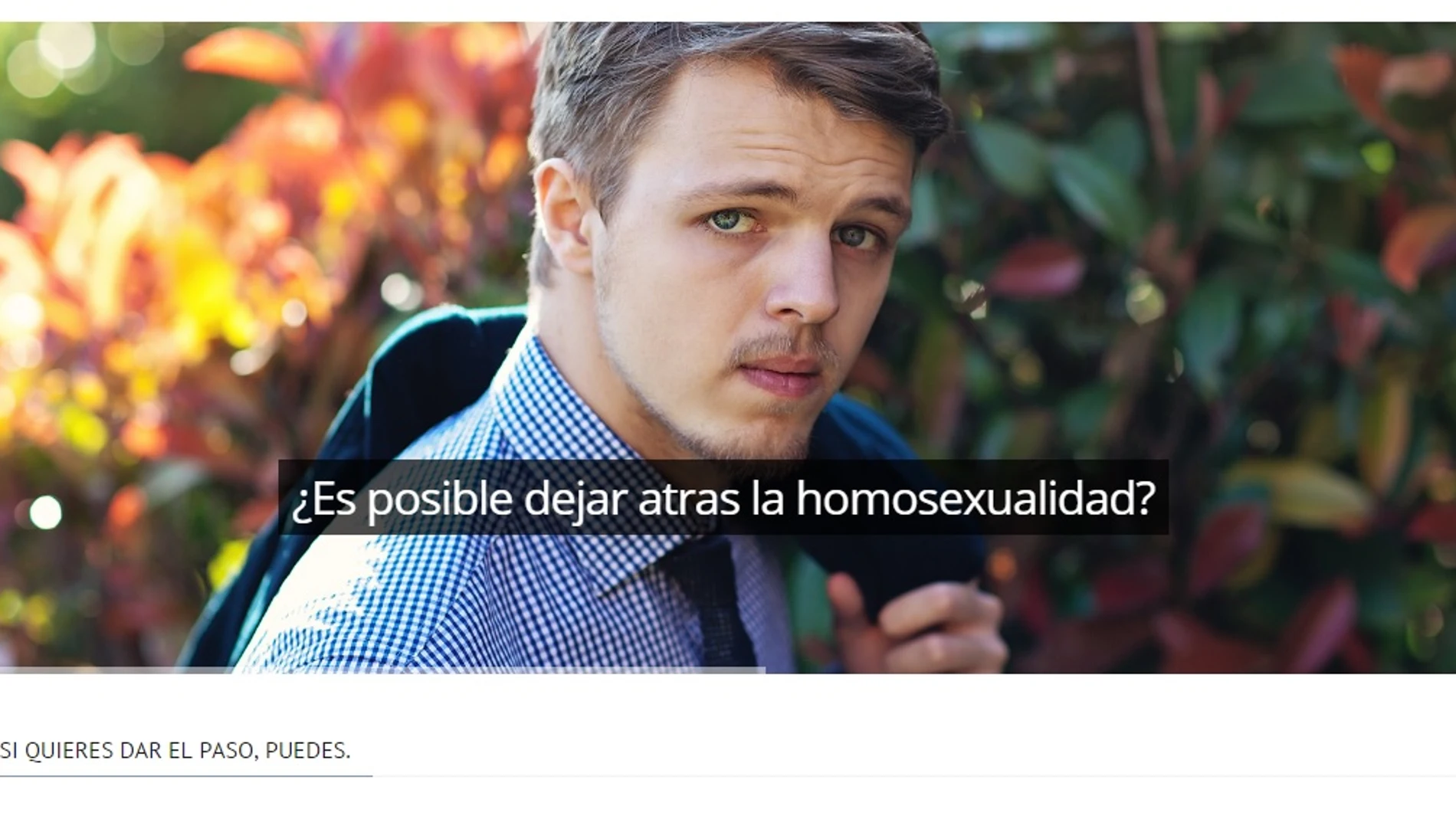 Imagen de la web que ofrece curar la homosexualidad