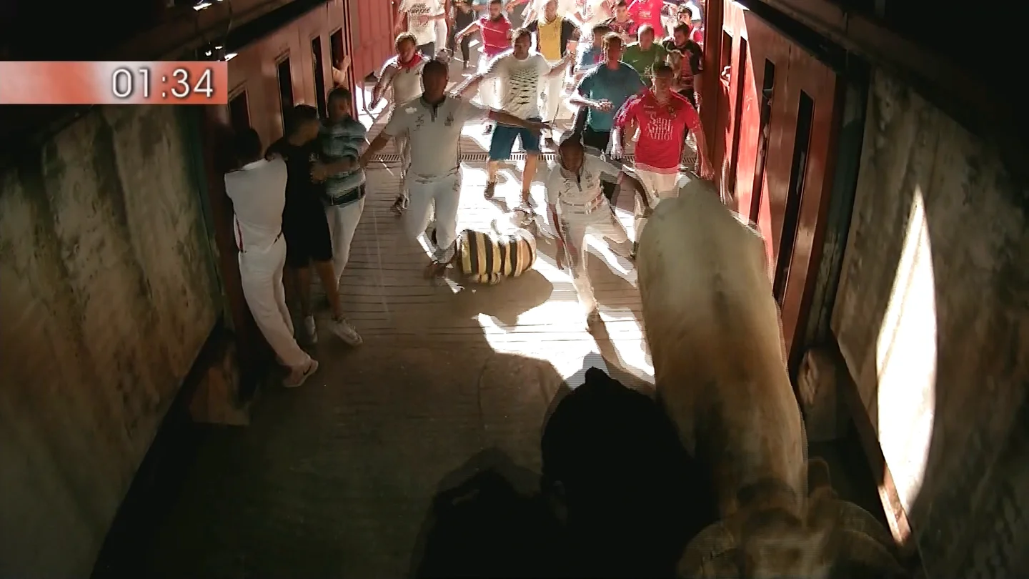 Frame 102.77328 de: Los toros de El Canario y las grandes carreras, protagonistas del cuarto encierro en San Sebastián de los Reyes Frame 102.77328 de: Los toros de El Canario y las grandes carreras, protagonistas del cuarto encierro en San Sebastián de los Reyes