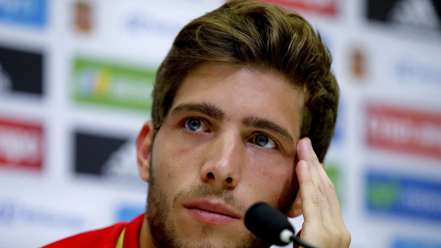 Sergi Roberto en rueda de prensa Sergi Roberto en rueda de prensa