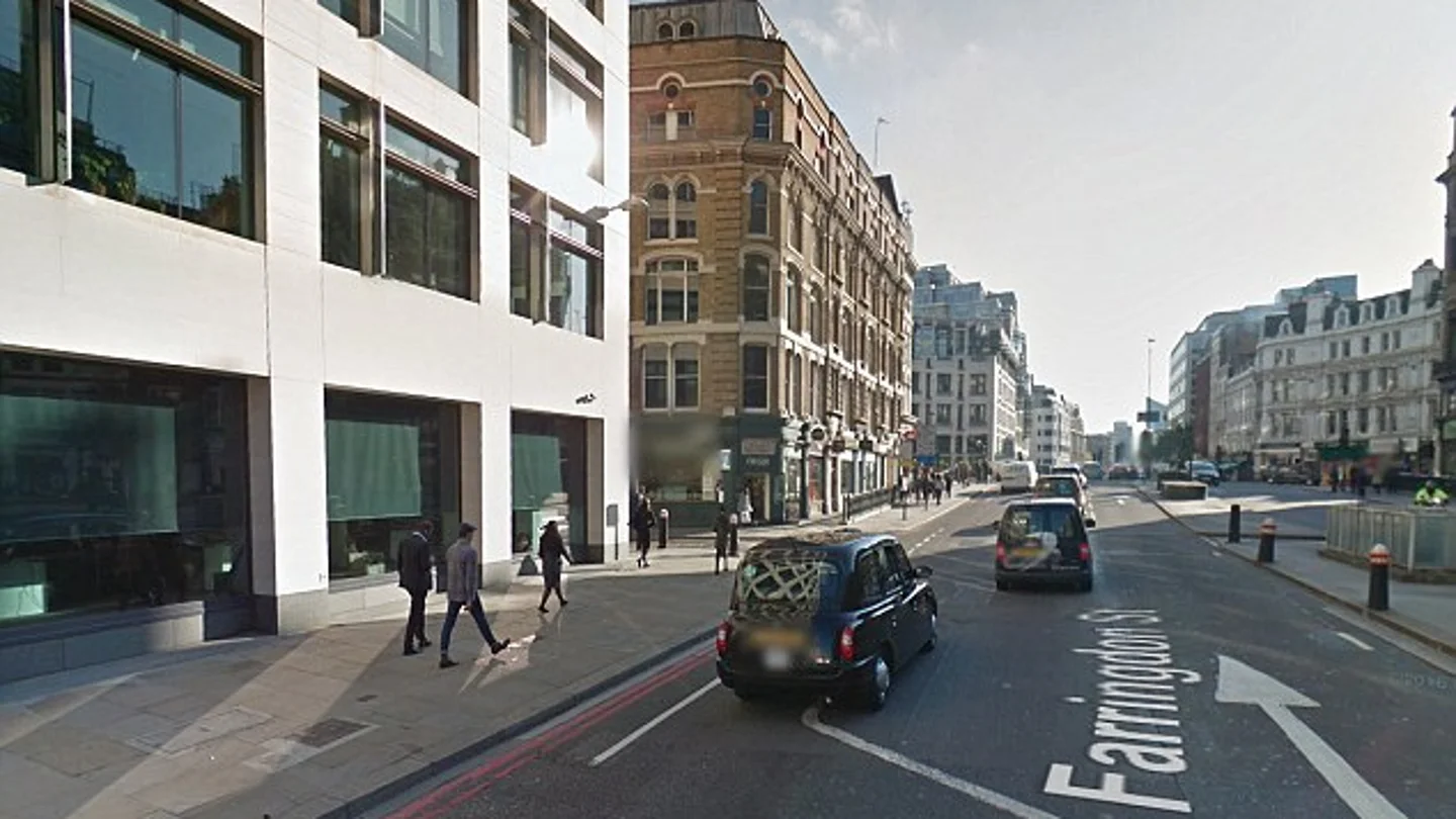 Calle Farringdon, lugar en el que ocurrieron los hechos en la ciudad de Londres Calle Farringdon Street, lugar en el que ocurrieron los hechos en la ciudad de Londres