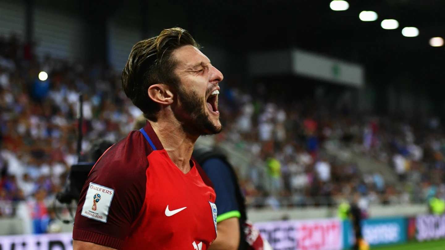 Adam Lallana celebra un gol con Inglaterra Adam Lallana celebra un gol con Inglaterra
