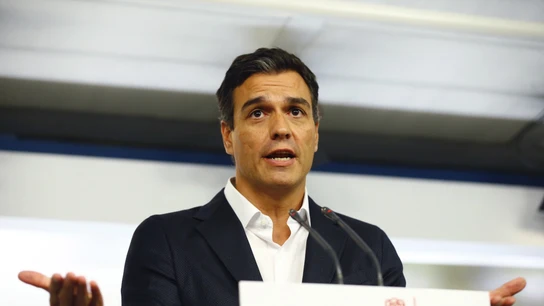 Pedro Sánchez durante la rueda de prensa Pedro Sánchez durante la rueda de prensa