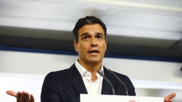 Pedro Sánchez durante la rueda de prensa 