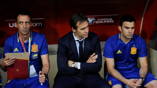 Julen Lopetegui, en el banquillo antes de un partido con España Julen Lopetegui, en el banquillo antes de un partido con España