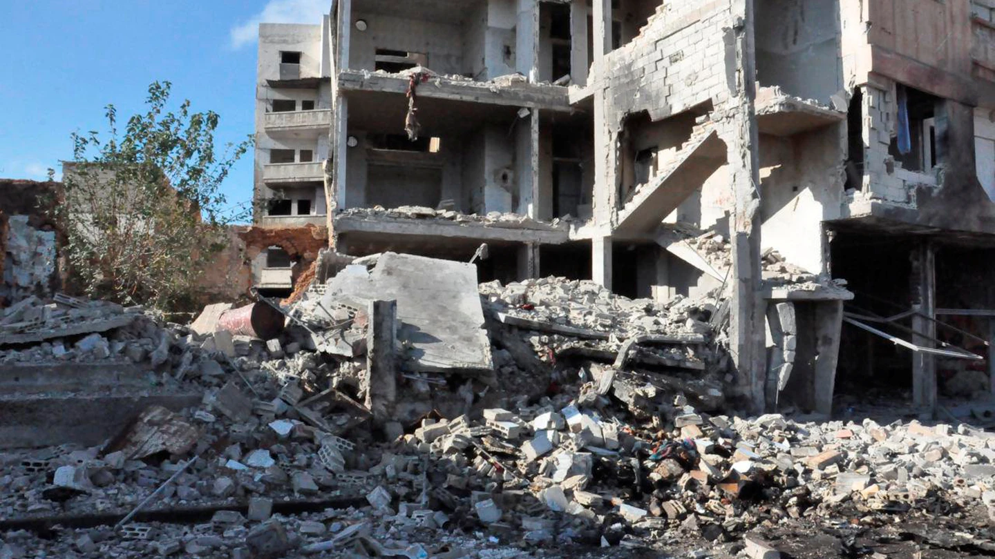 Zona asolada de la ciudad de Homs, en Siria Zona asolada de la ciudad de Homs, en Siria