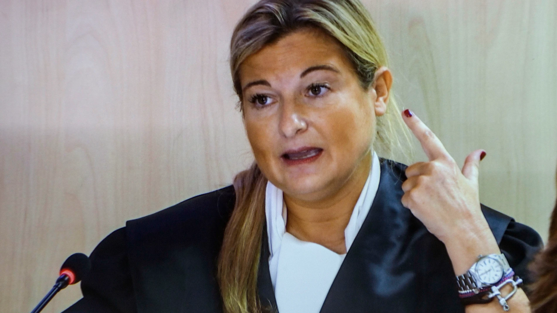 La abogada de Manos Limpias, Virginia López Negrete, durante una intervención en el juicio del caso Nóos. 