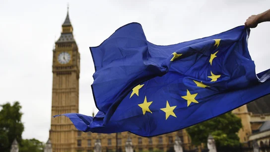 Una bandera europea en Londres Una bandera europea en Londres
