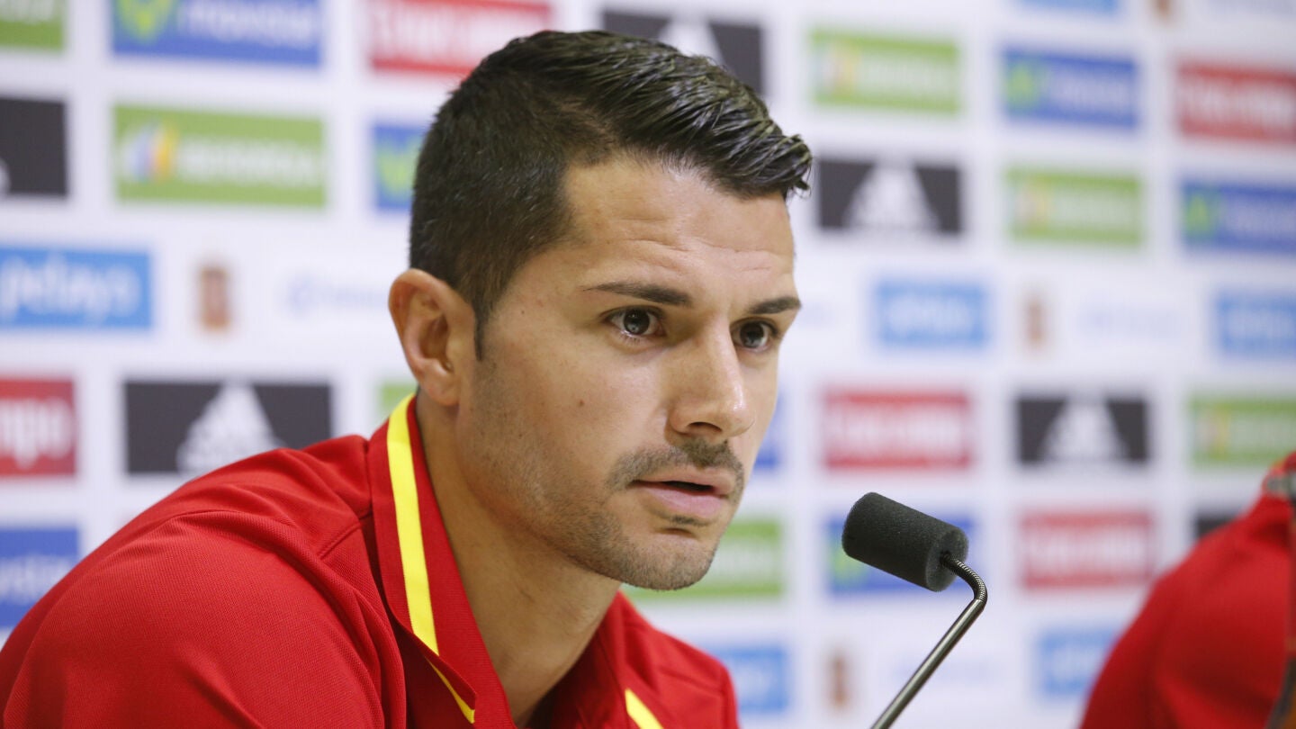 Vitolo en rueda de prensa con Espa&ntilde;a.