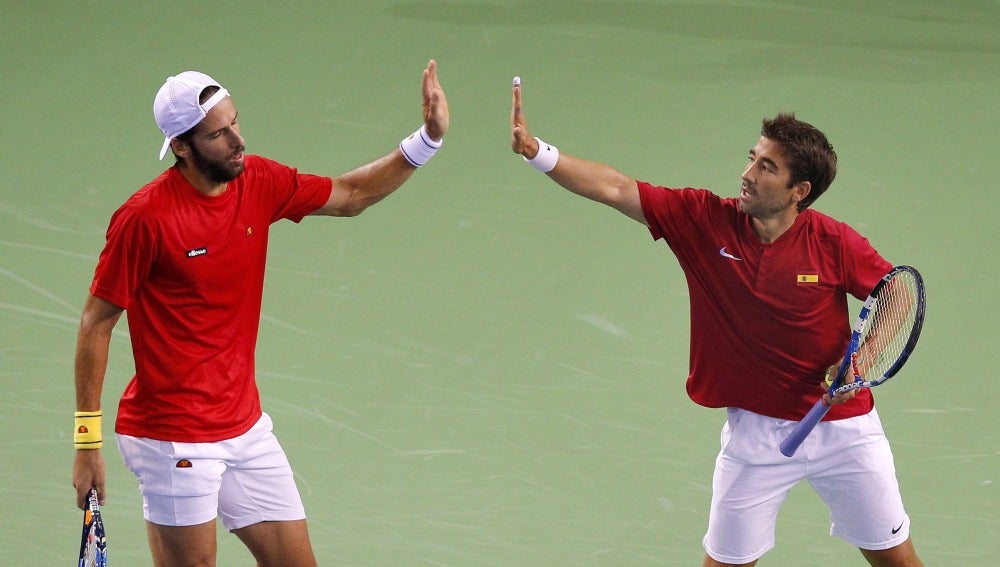 Feliciano López y Marc López en el US Open