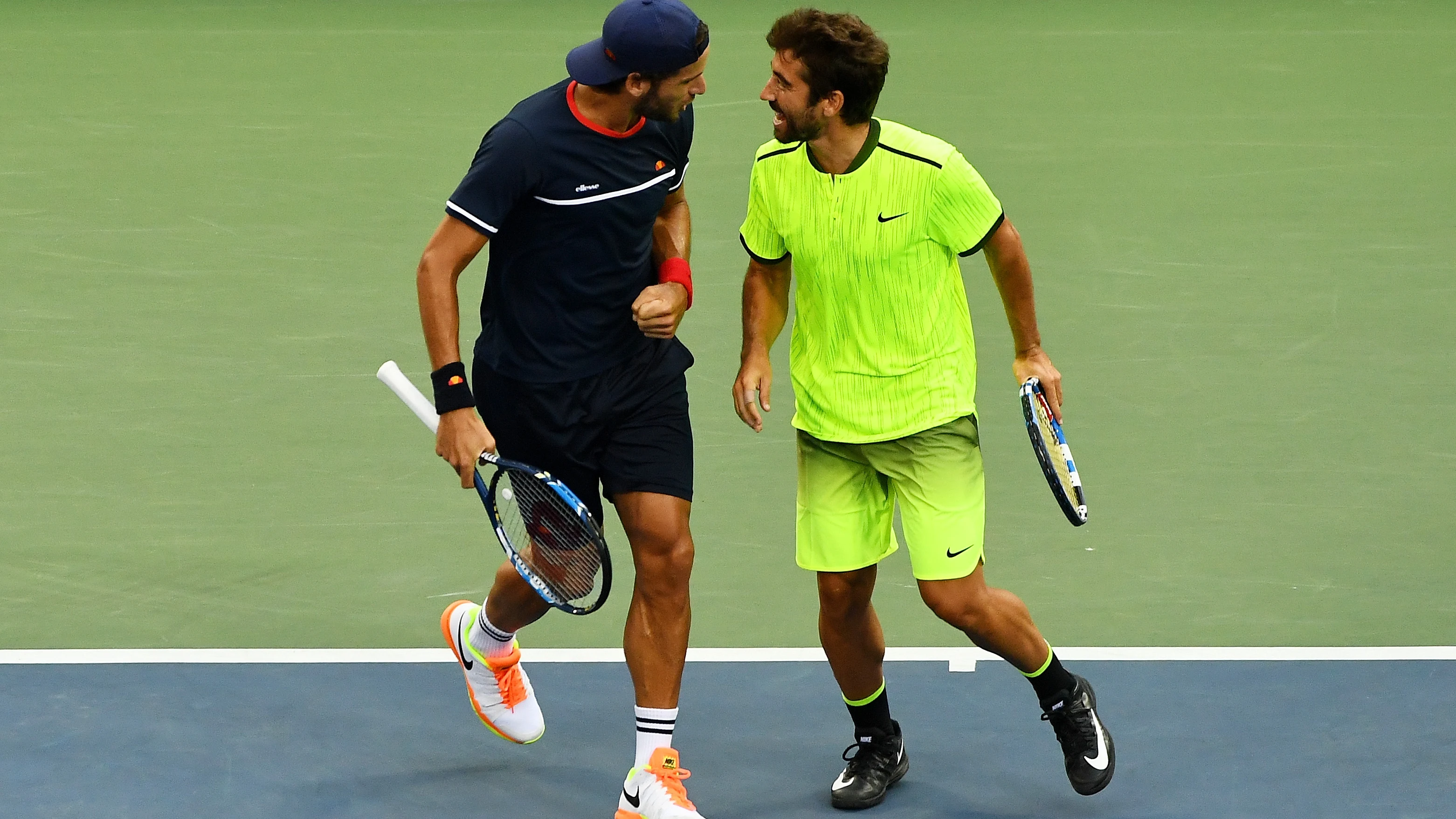 Feliciano López junto a Marc López en el Abierto de Estados Unidos