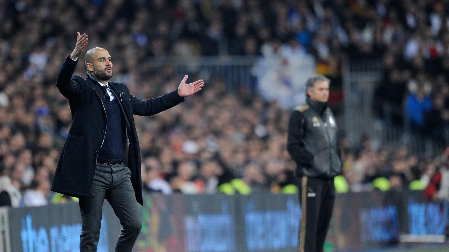 Guardiola-Mourinho en un Madrid-Barça. Guardiola-Mourinho en un Madrid-Barça.