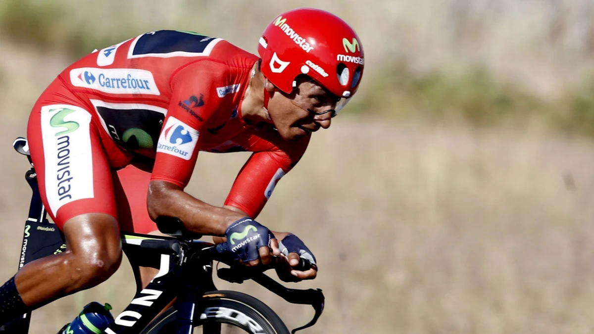 Quintana, con el maillot rojo