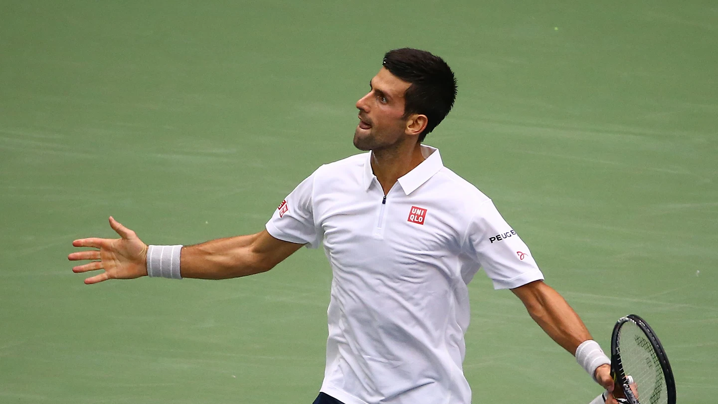 Novak Djokovic celebra una victoria en el US Open Novak Djokovic celebra una victoria en el US Open