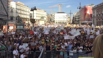 La Puerta del Sol durante la marcha antitaurina