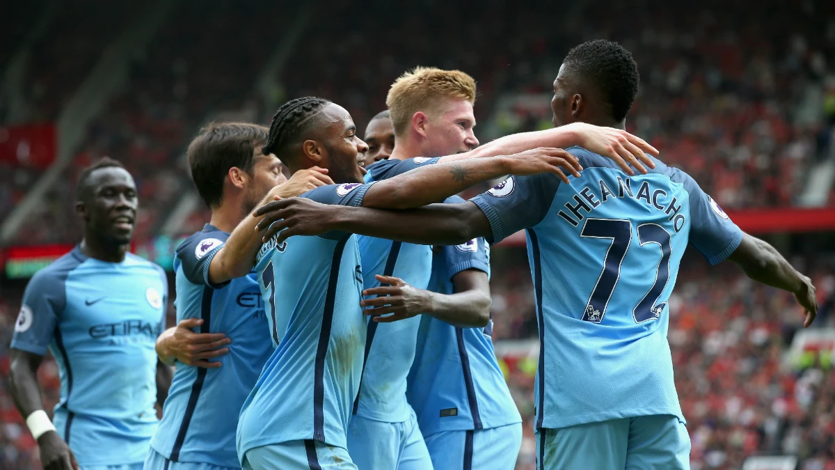 El Manchester City celebra un gol El Manchester City celebra un gol