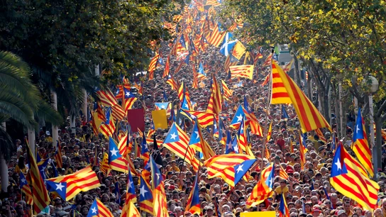 Manifestación independentista en la Diada de Cataluña. Manifestación independentista en la Diada de Cataluña.