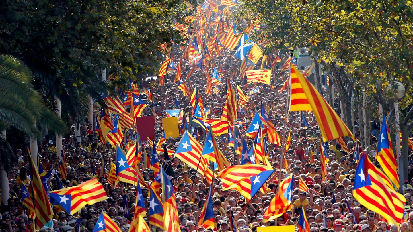 Manifestación independentista en la Diada de Cataluña. Manifestación independentista en la Diada de Cataluña.