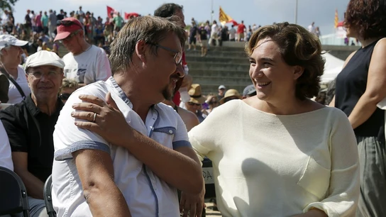 Ada Colau con Xavier Doménech en la Diada Ada Colau con Xavier Doménech en la Diada