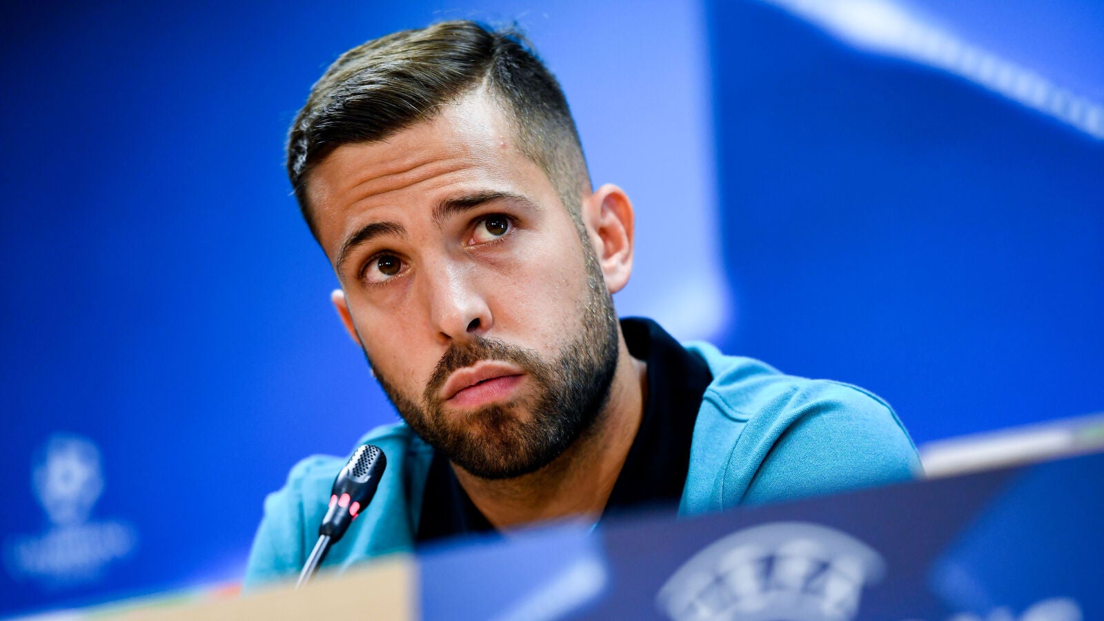 Jordi Alba, en rueda de prensa