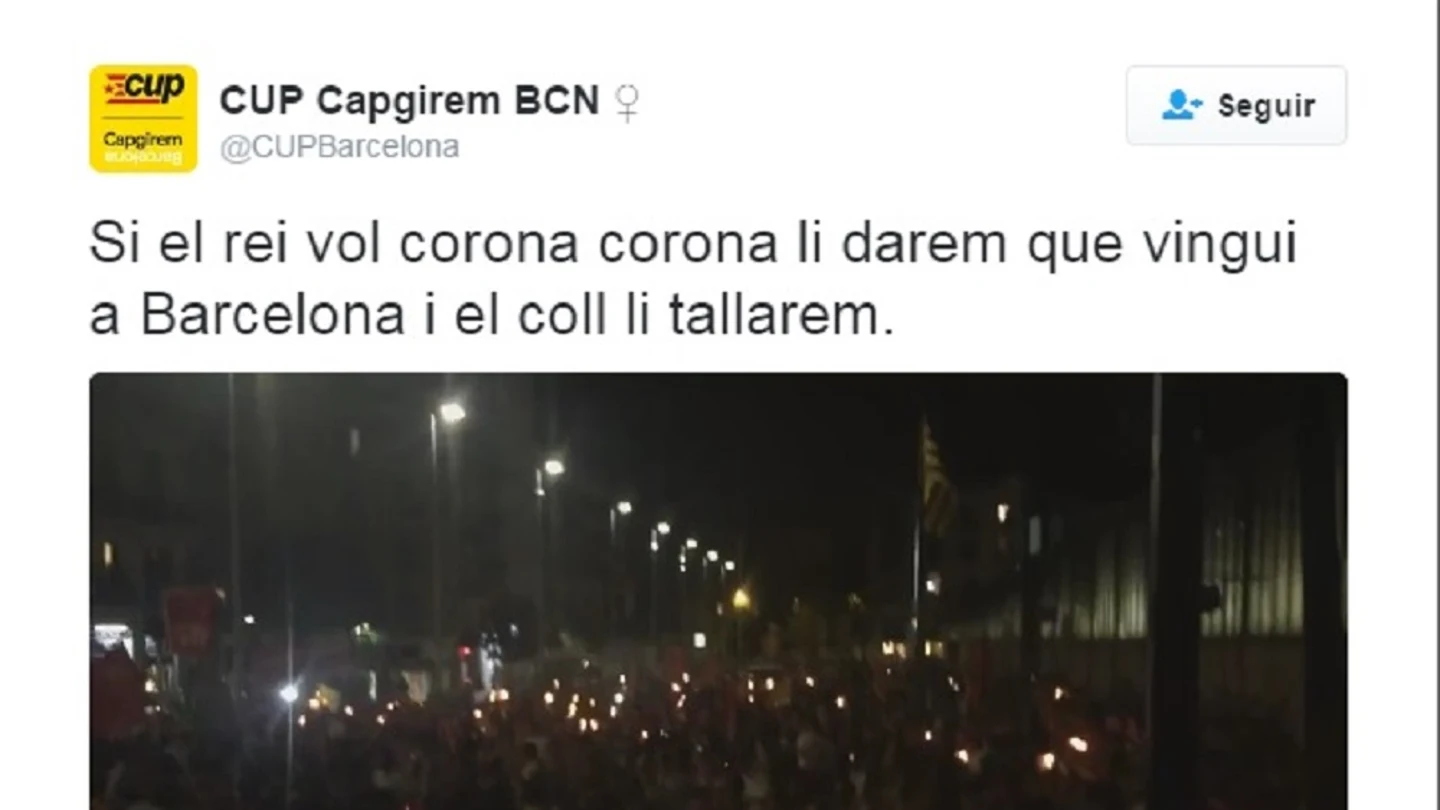 Tweet de la CUP Tweet de la CUP