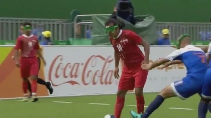 Un jugador invidente de Irán marca un golazo en los Juegos Paralímpicos de Río.