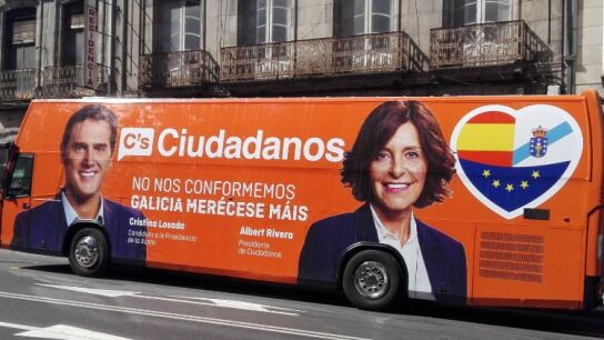 Autob&uacute;s de Ciudadanos para las elecciones gallegas