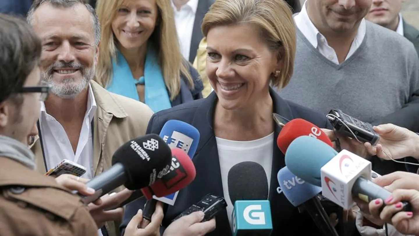 La secretaria general del PP, María Dolores de Cospedal, realiza declaraciones a los medios La secretaria general del PP, María Dolores de Cospedal, realiza declaraciones a los medios