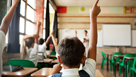 Niños durante una clase Niños durante una clase