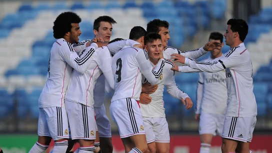 El Real Madrid Castilla celebrando un gol El Real Madrid Castilla celebrando un gol