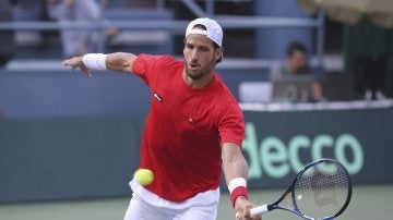 Feliciano López, en acción ante Ramkumar Ramanathan