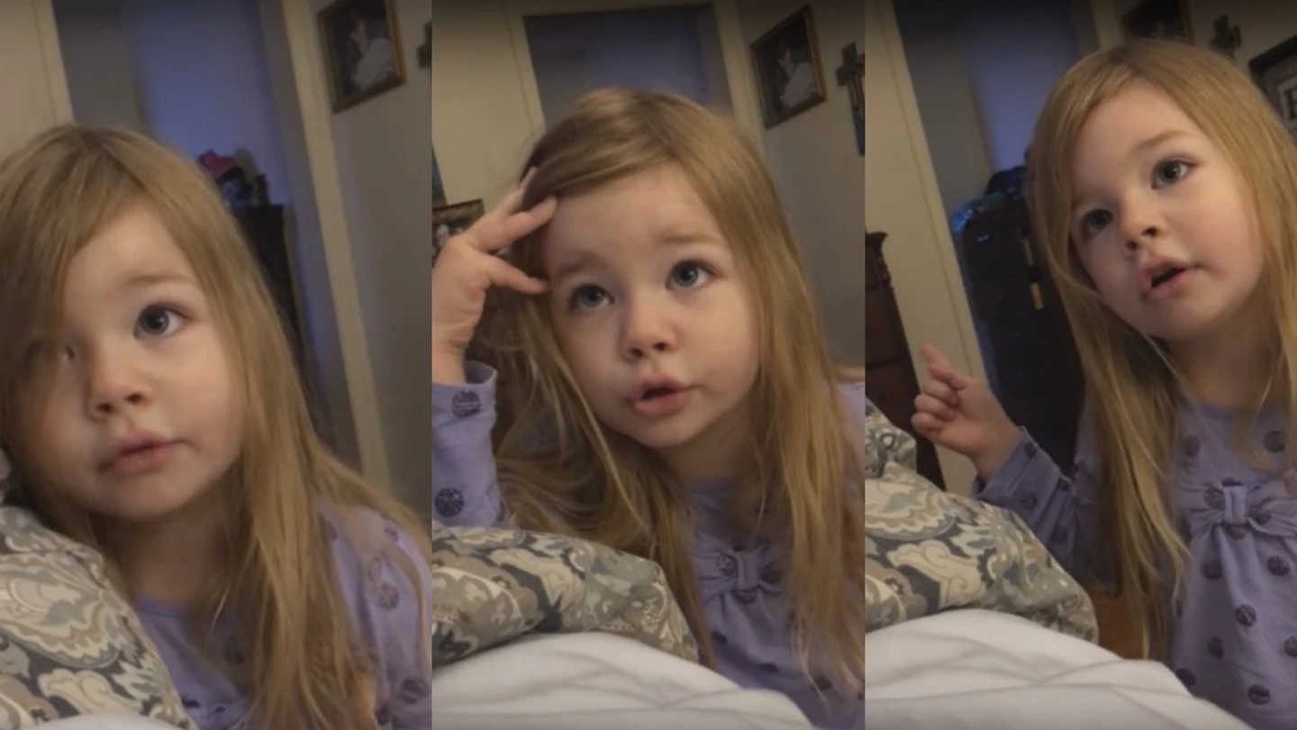 Imágenes de la niña de tres años regañando a su padre. Imágenes de la niña de tres años regañando a su padre.