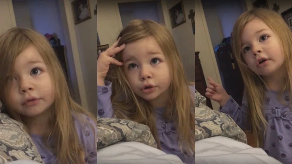 Im&aacute;genes de la ni&ntilde;a de tres a&ntilde;os rega&ntilde;ando a su padre.