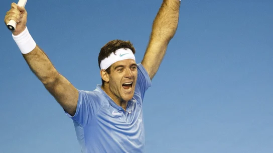 Del Potro, celebrando la victoria ante Murray Del Potro, celebrando la victoria ante Murray