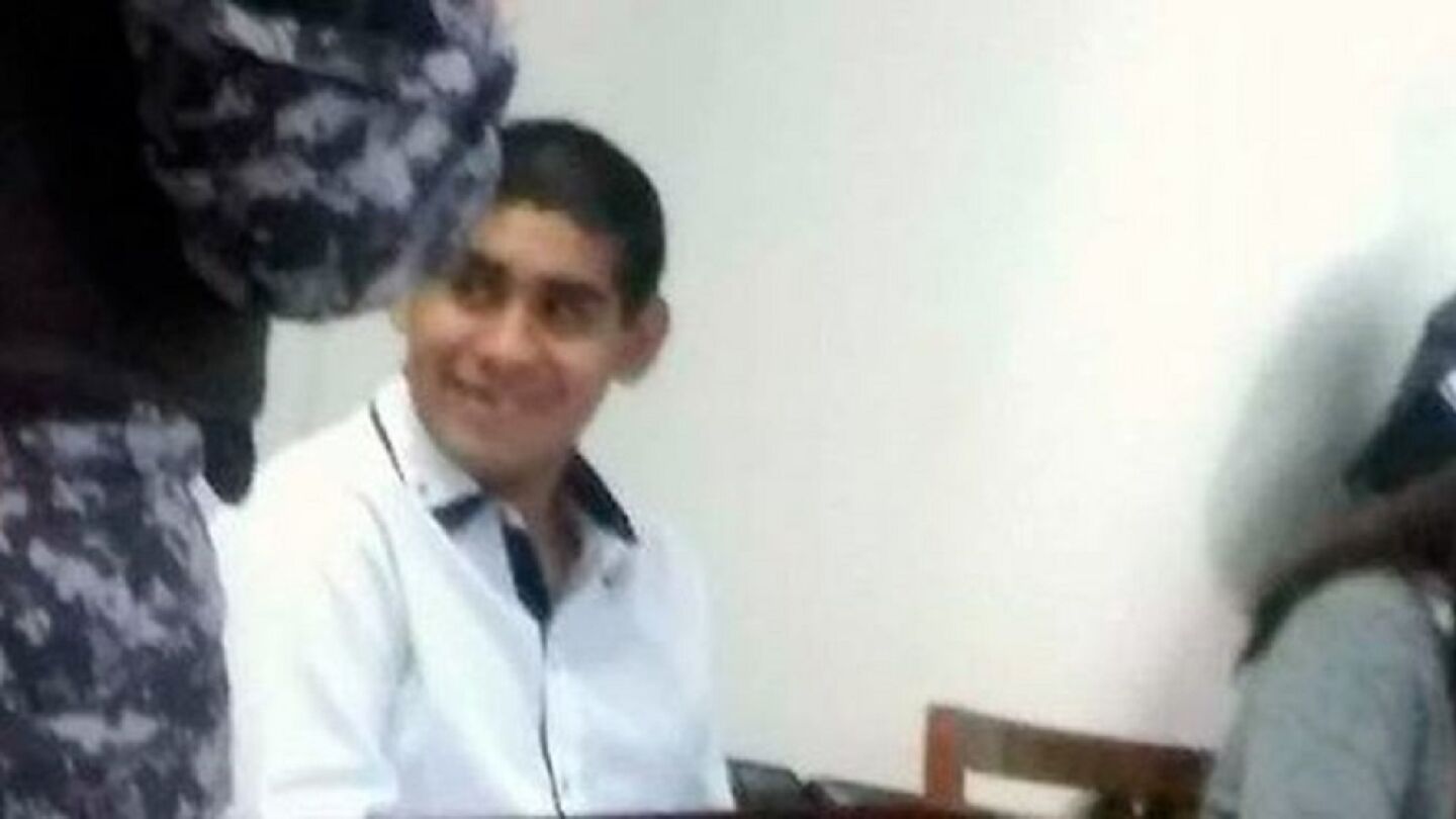 Marcos Mamani en el momento del juicio