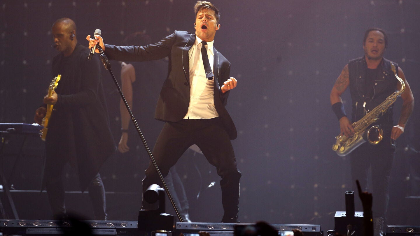 Ricky Martin durante su concierto en el Palacio de Vistalegre de Madrid
