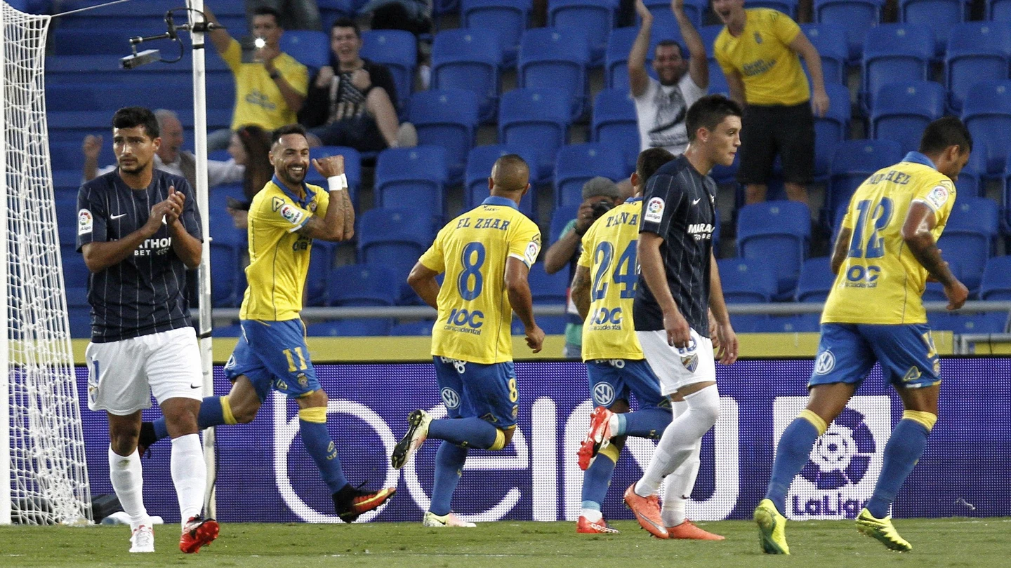 Momo celebra el gol de la victoria frente al Málaga Momo celebra el gol de la victoria frente al Málaga
