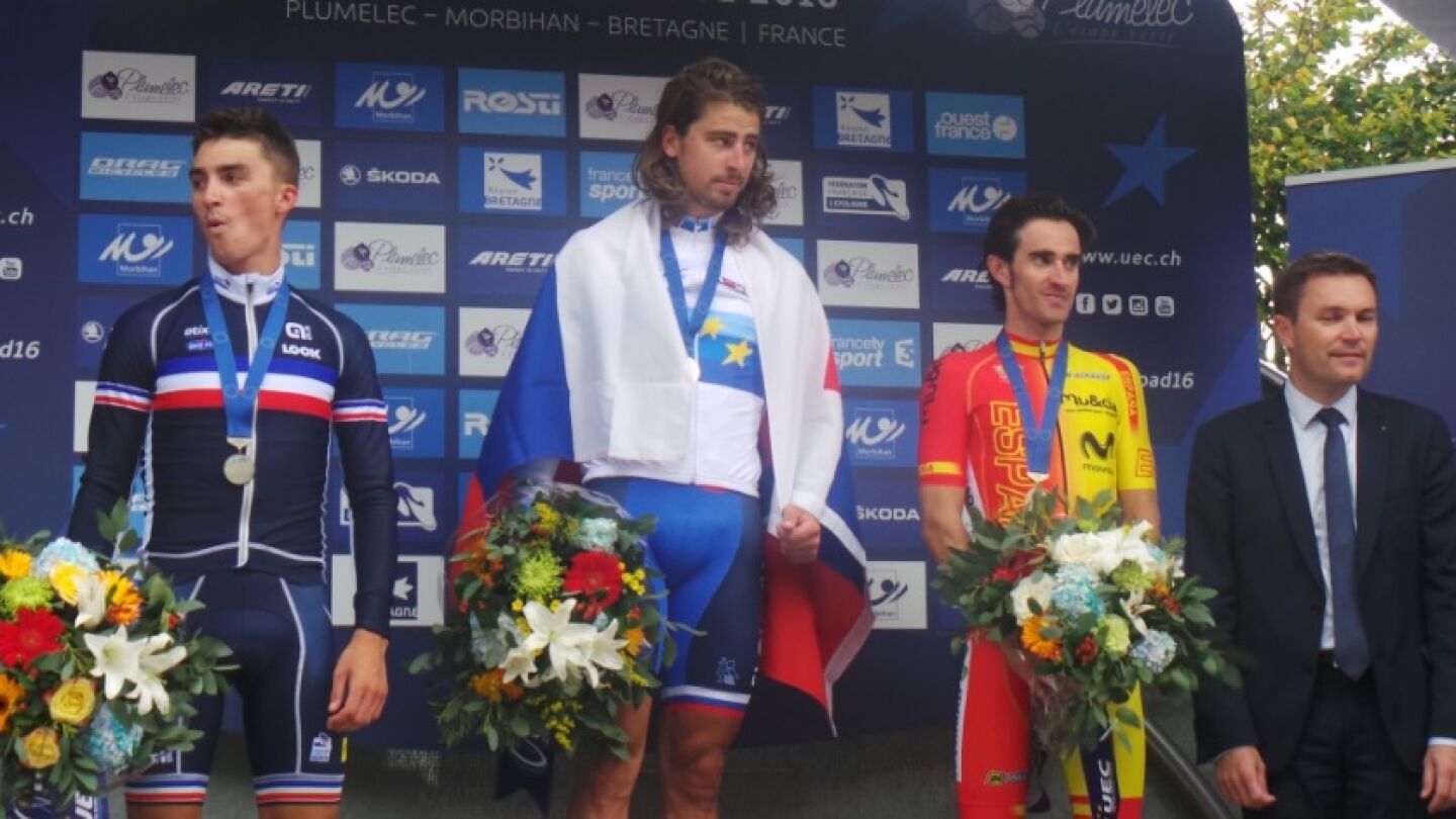 Peter Sagan, Julien Alaphilippe y Dani Moreno, el podio del campeonato de Europa