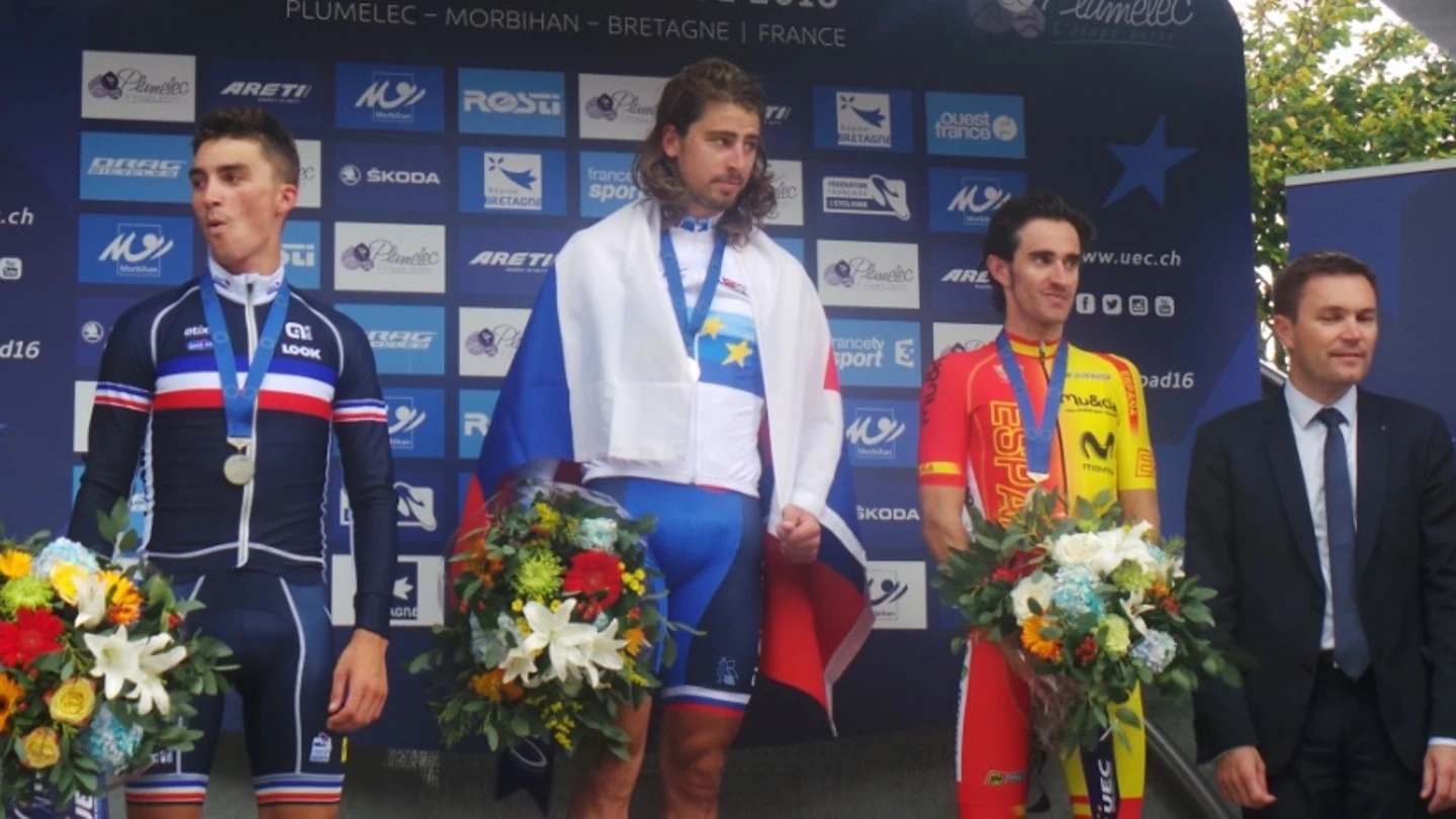 Peter Sagan, Julien Alaphilippe y Dani Moreno, el podio del campeonato de Europa Peter Sagan, Julien Alaphilippe y Dani Moreno, el podio del campeonato de Europa
