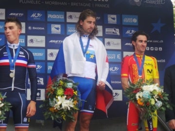 Peter Sagan, Julien Alaphilippe y Dani Moreno, el podio del campeonato de Europa Peter Sagan, Julien Alaphilippe y Dani Moreno, el podio del campeonato de Europa