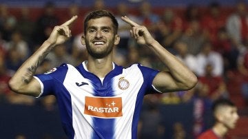 Leo Baptistao celebra su gol contra el Osasuna