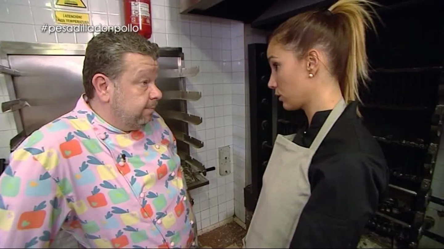 Chicote, junto a Helena, propietaria del Don Super Pollo Chicote, junto a Helena, propietaria del Don Super Pollo